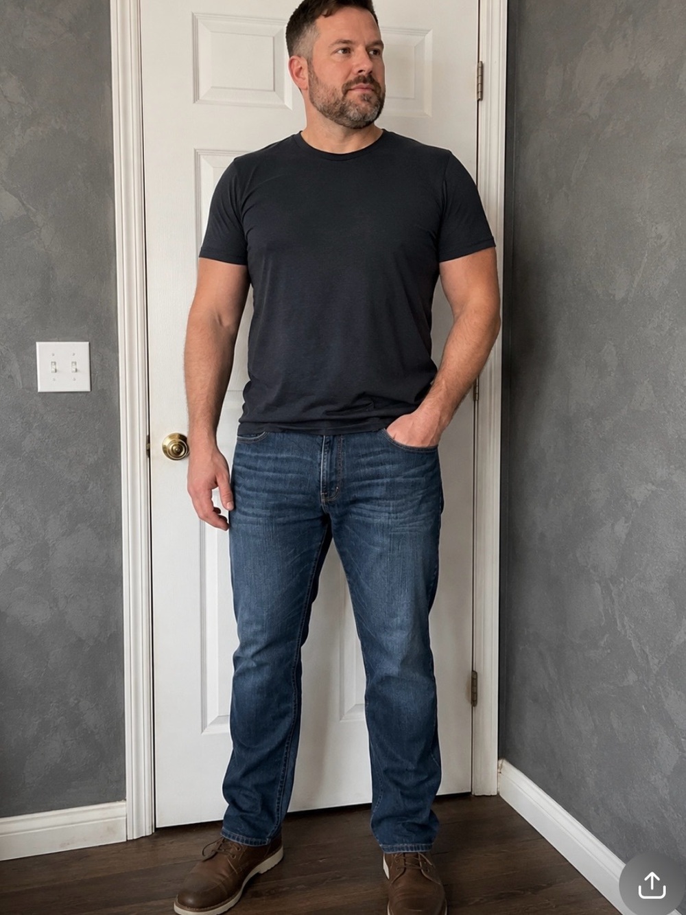 Adam Levine Collection “The Dean” Dark Wash Straight-Leg Jeans – Men’s 38x32